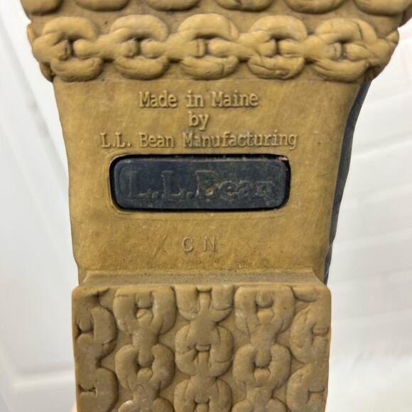 L.L.Bean Women’s 8” Unlined Bean Boots in Tan/Bright Navy/Gum Size 7N - Picture 11 of 12